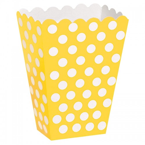 Caixas Pipocas Amarelo Bolinhas